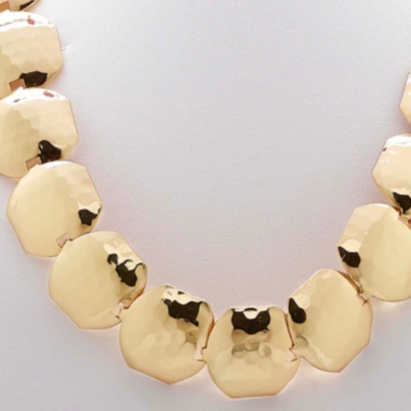 JOAN RIVERS HAMMERED LINK GOLD PLATED NECKLACE, FOLD OVER CLASP, 20 INCHES LONG, - Picture 1 of 1